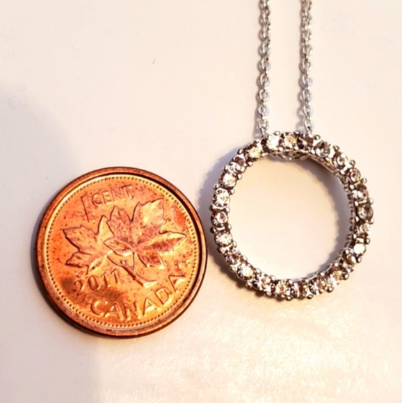 CZ Circle Necklace - Picture 4 of 6